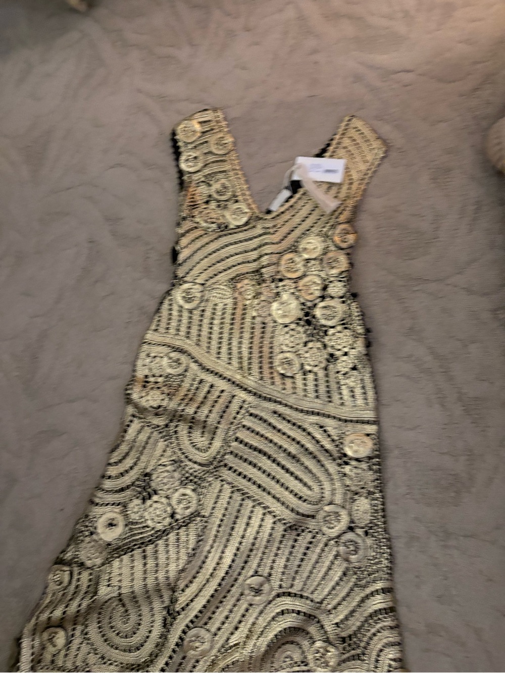 Ulla Johnson Evelyn Metallic Gold crochet Maxi Gown m new! - Picture 5 of 7